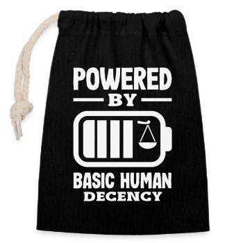 radicalized by fundamental - Closable cotton gift bag (14x20cm) - black - Front