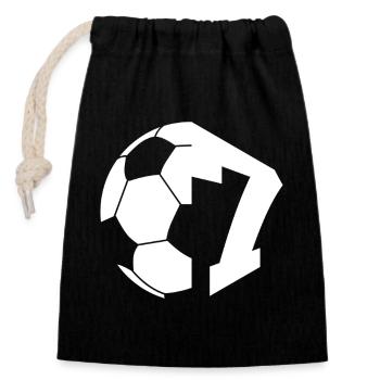 NO. 7 FOOTBALLER NUMBER 7 FOOTBALL 7TH BIRTHDAY - Closable cotton gift bag (14x20cm) - black - Front