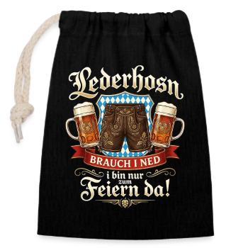 Trachtenshirt Herren Trachten T-Shirt bayerisch - Verschließbarer Geschenkbeutel aus Baumwolle (14x20cm) - Schwarz - Vorne