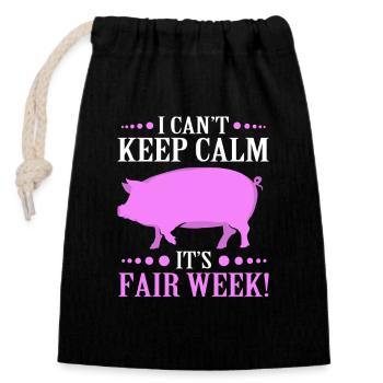 Livestock breeders Livestock - Closable cotton gift bag (14x20cm) - black - Front