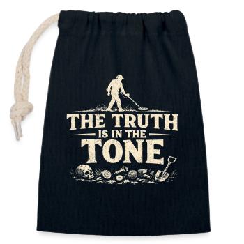 La vérité réside dans le ton | Détecteur de sonde - Sac cadeau en coton avec cordon (14 x 20 cm) - bleu marine - Devant