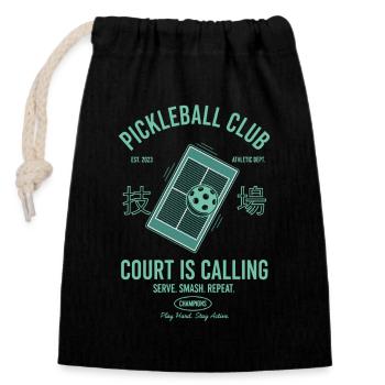 Pickleball-Court ruft den lustigen Spieler - Verschließbarer Geschenkbeutel aus Baumwolle (14x20cm) - Schwarz - Vorne