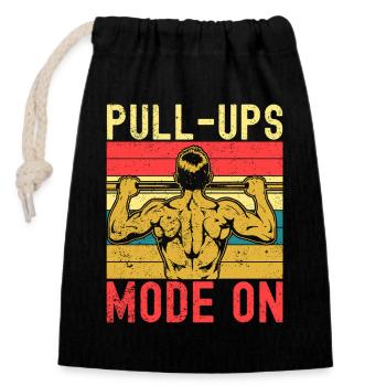 Mode Tractions Fitness Fanatics sur la salle de gymnase de calistnique - Sac cadeau en coton avec cordon (14 x 20 cm) - noir - Devant