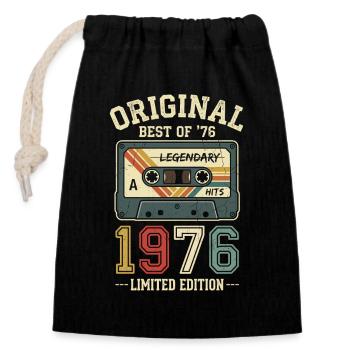 Original 1976 Retro Cassette Tape 50th Birthday - Closable cotton gift bag (14x20cm) - black - Front