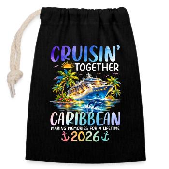 Cruisin Together Caribbean 2027 - Closable cotton gift bag (14x20cm) - black - Front