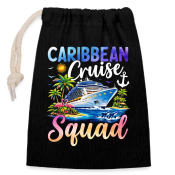 Caribbean Cruise Squad - Closable cotton gift bag (14x20cm) - black - Front