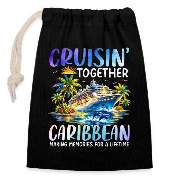 Cruisin Together Caribbean - Closable cotton gift bag (14x20cm) - black - Front