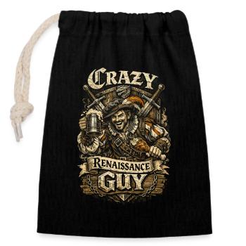 Crazy Renaissance Guy Medieval Festival - Closable cotton gift bag (14x20cm) - black - Front