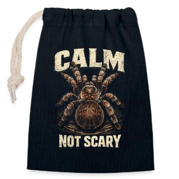 Tarentule Calme Pas Effrayante - Sac cadeau en coton avec cordon (14 x 20 cm) - bleu marine - Devant
