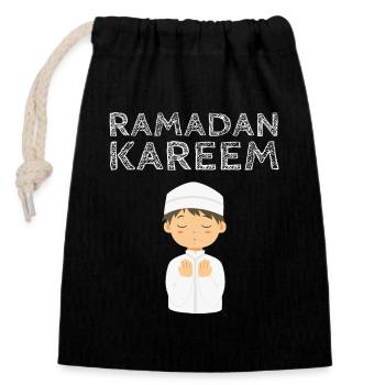 Ramadan Kareem Prayer Kid - Closable cotton gift bag (14x20cm) - black - Front