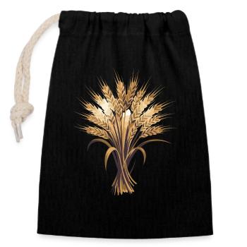 Motif d’automne de l’automne des épis de blé de la grappe de blé pour - Sac cadeau en coton avec cordon (14 x 20 cm) - noir - Devant