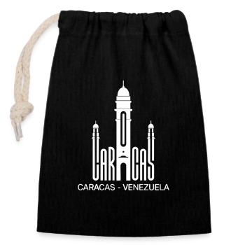 Venezuela, Caracas, National Pantheon, Venezuelan  - Closable cotton gift bag (14x20cm) - black - Front