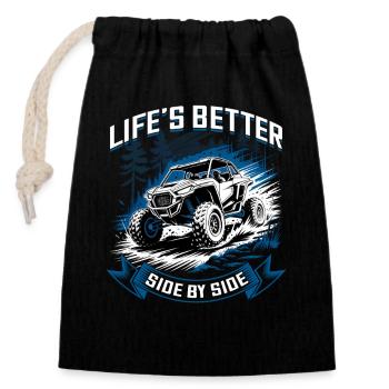 UTV Off Road 4 Wheeler Side by side - Verschließbarer Geschenkbeutel aus Baumwolle (14x20cm) - Schwarz - Vorne