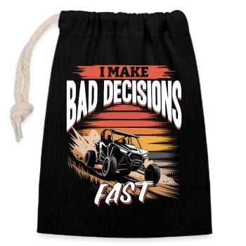 UTV Off Road 4 Wheeler Side by side - Verschließbarer Geschenkbeutel aus Baumwolle (14x20cm) - Schwarz - Vorne