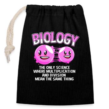 Molecule Structural Formula - Closable cotton gift bag (14x20cm) - black - Front