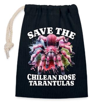Sauver la tarentule du Chili - Sac cadeau en coton avec cordon (14 x 20 cm) - bleu marine - Devant