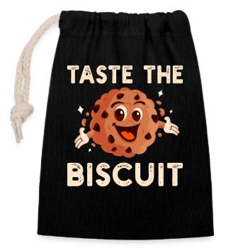 Taste the Biscuit Buddy - Closable cotton gift bag (14x20cm) - black - Front