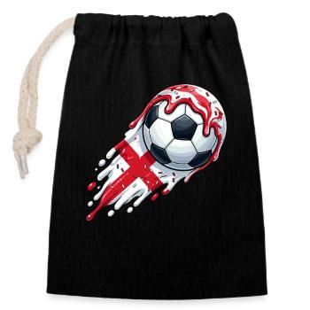 Red and White Melting Icecream Football Ball Art - Closable cotton gift bag (14x20cm) - black - Front