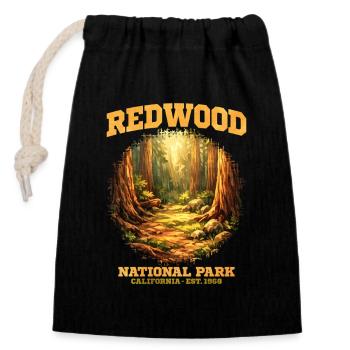 Redwood National Park California - Closable cotton gift bag (14x20cm) - black - Front