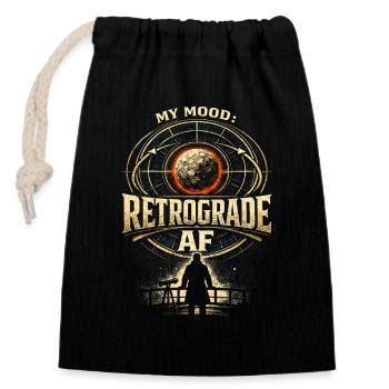 Astronome astronomique Rétrograde AF - Sac cadeau en coton avec cordon (14 x 20 cm) - noir - Devant