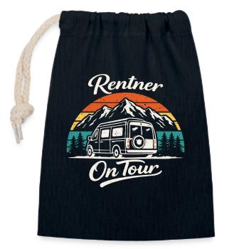 Camise de camping de retraité en tournée Motorhome - Sac cadeau en coton avec cordon (14 x 20 cm) - bleu marine - Devant