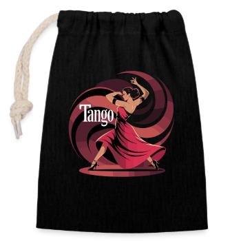 Elegant tango dance motif for dance lovers - Closable cotton gift bag (14x20cm) - black - Front