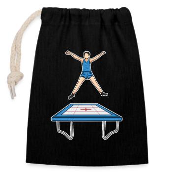 Funny Trampoline Kid - Closable cotton gift bag (14x20cm) - black - Front