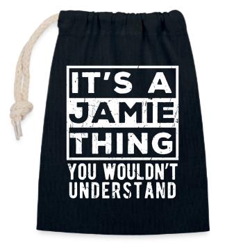 Das ist eine Sache von Jamie, die du nicht verstehen würdest - Verschließbarer Geschenkbeutel aus Baumwolle (14x20cm) - Navy - Vorne