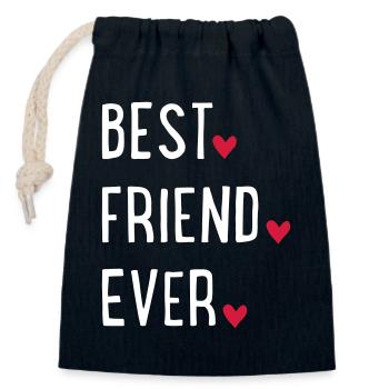 Bester Freund - Verschließbarer Geschenkbeutel aus Baumwolle (14x20cm) - Navy - Vorne