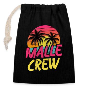 Malle Crew - Sac cadeau en coton avec cordon (14 x 20 cm) - noir - Devant