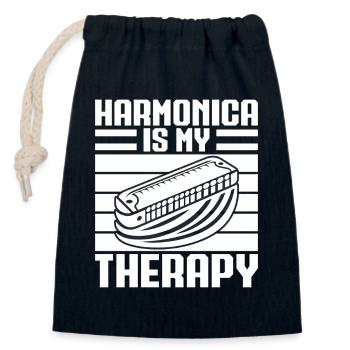 Harmonica Musican Is My Therapy Harmonica - Verschließbarer Geschenkbeutel aus Baumwolle (14x20cm) - Navy - Vorne