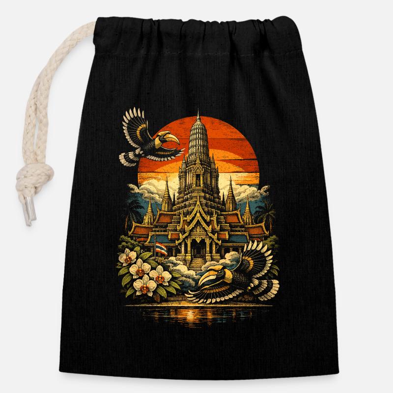 Thailand Thai Pride - Verschließbarer Geschenkbeutel aus Baumwolle (14x20cm) - Schwarz