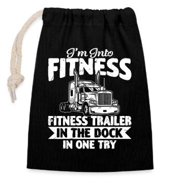 Fitness Truck Dock Challenge Trucker - Sac cadeau en coton avec cordon (14 x 20 cm) - noir - Devant