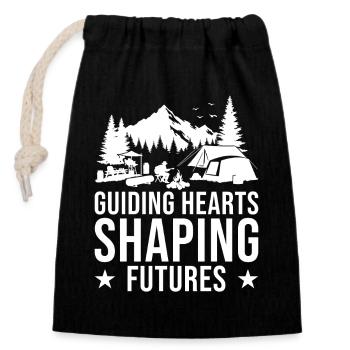 boys scout Scouting Guiding Hearts Scout - Verschließbarer Geschenkbeutel aus Baumwolle (14x20cm) - Schwarz - Vorne