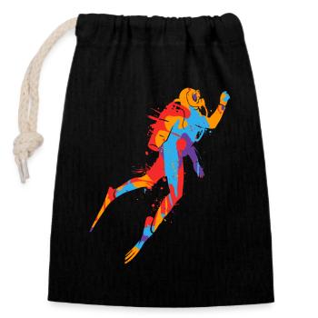 Divers Colorful Diving Kids Men Boys Diving - Closable cotton gift bag (14x20cm) - black - Front