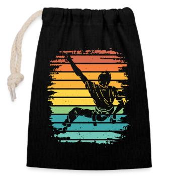 Boulderer Boulder Bouldering - Closable cotton gift bag (14x20cm) - black - Front