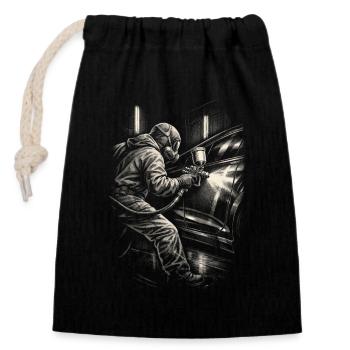 Peintre de véhicules Peintre de voitures Peintre - Sac cadeau en coton avec cordon (14 x 20 cm) - noir - Devant