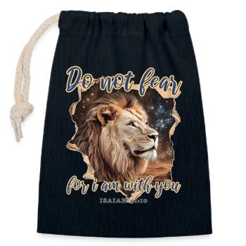Leo Christian - Closable cotton gift bag (14x20cm) - navy - Front