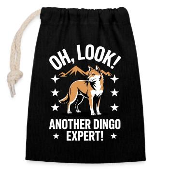 Dingo Australischer Wildhund Tierliebhaber Design - Verschließbarer Geschenkbeutel aus Baumwolle (14x20cm) - Schwarz - Vorne