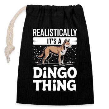 Dingo Australischer Wildhund Tierliebhaber Design - Verschließbarer Geschenkbeutel aus Baumwolle (14x20cm) - Schwarz - Vorne