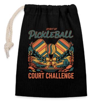 Pickleball Spirit Court Challenge Player Paddles - Sac cadeau en coton avec cordon (14 x 20 cm) - noir - Devant