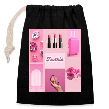Toothie Pink Glam - Verschließbarer Geschenkbeutel aus Baumwolle (14x20cm) - Schwarz - Vorne