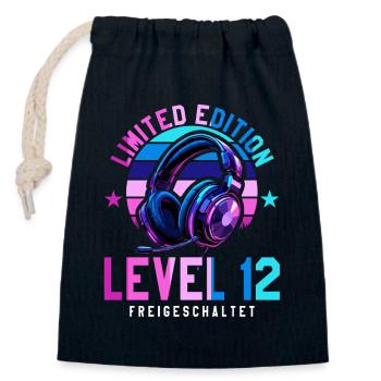 11. Geburtstag Junge Mädchen Gamer Level 11 - Verschließbarer Geschenkbeutel aus Baumwolle (14x20cm) - Navy - Vorne