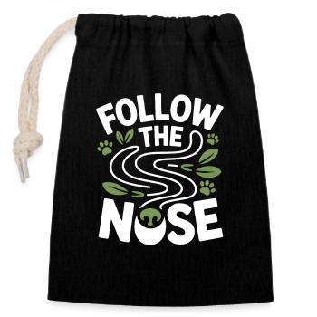 Follow The Nose Dog Nose Work Fun - Closable cotton gift bag (14x20cm) - black - Front