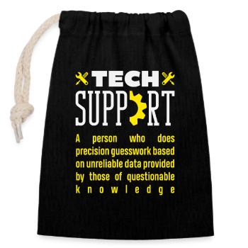 Tech Support Definition Präzisions Raterei - Verschließbarer Geschenkbeutel aus Baumwolle (14x20cm) - Schwarz - Vorne