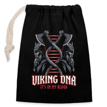 Wikinger DNA Axt Symbol – Es liegt im Blut - Verschließbarer Geschenkbeutel aus Baumwolle (14x20cm) - Schwarz - Vorne