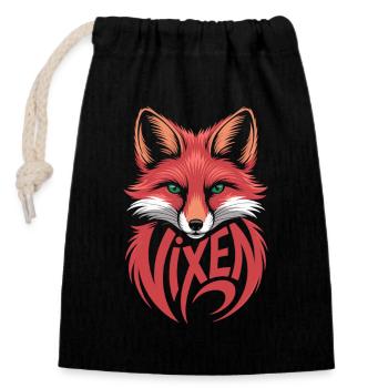 Vixen Fuchs Shirt - Stylisch Vixen Motiv Geschenk - Verschließbarer Geschenkbeutel aus Baumwolle (14x20cm) - Schwarz - Vorne
