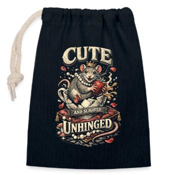 Rat de la maison des rats colorés mignonne et légèrement déjantée - Sac cadeau en coton avec cordon (14 x 20 cm) - bleu marine - Devant