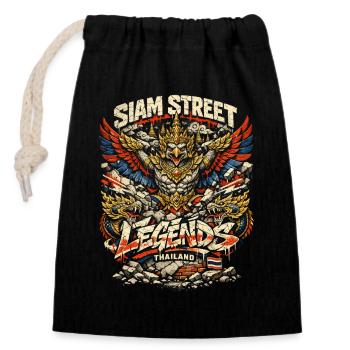 Thailand Thai Pride Siam Street - Verschließbarer Geschenkbeutel aus Baumwolle (14x20cm) - Schwarz - Vorne