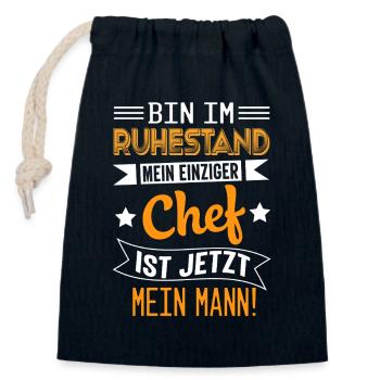 Rente Pension Ruhestand Rentner 2026 - Verschließbarer Geschenkbeutel aus Baumwolle (14x20cm) - Navy - Vorne